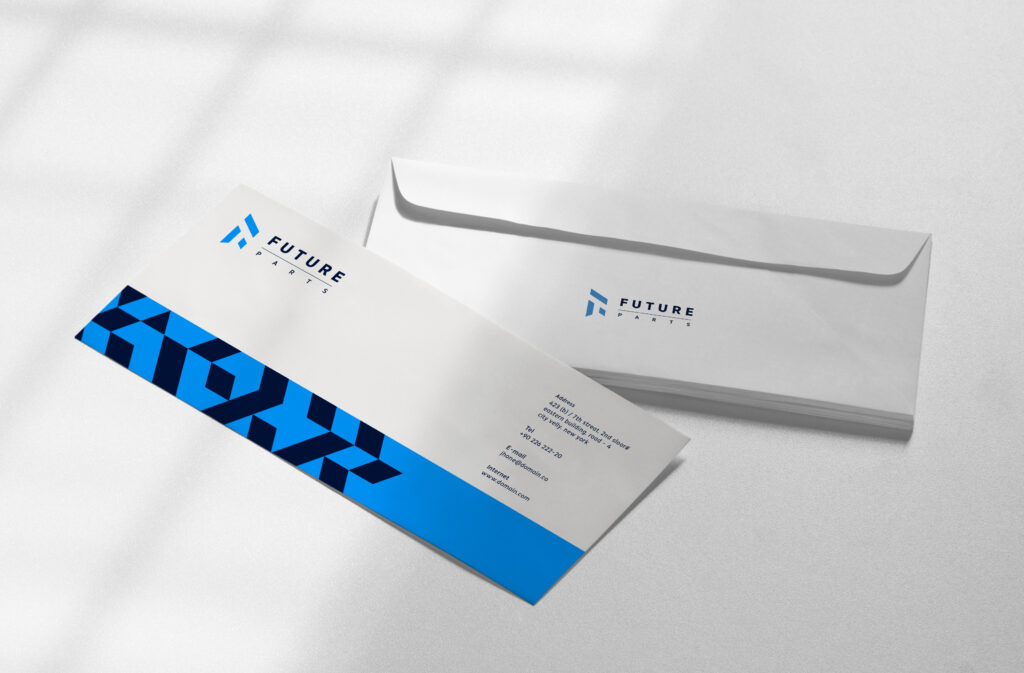 rapid parts logo design on envelope