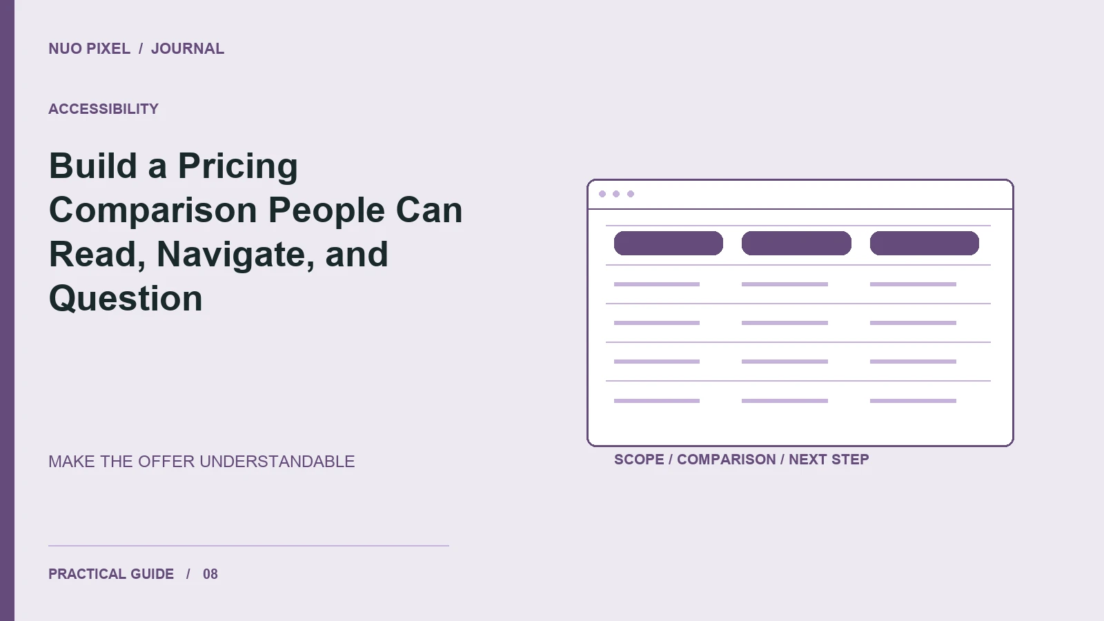 Build a Pricing Comparison People Can Read, Navigate, and Question