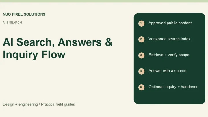 AI Search, Answers & Inquiry Flow — Nuo Pixel Solutions