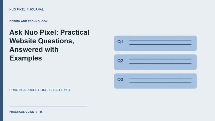 Ask Nuo Pixel: Practical Website Questions, Answered with Examples