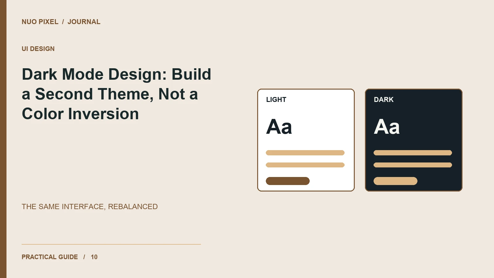 Dark Mode Design: Build a Second Theme, Not a Color Inversion