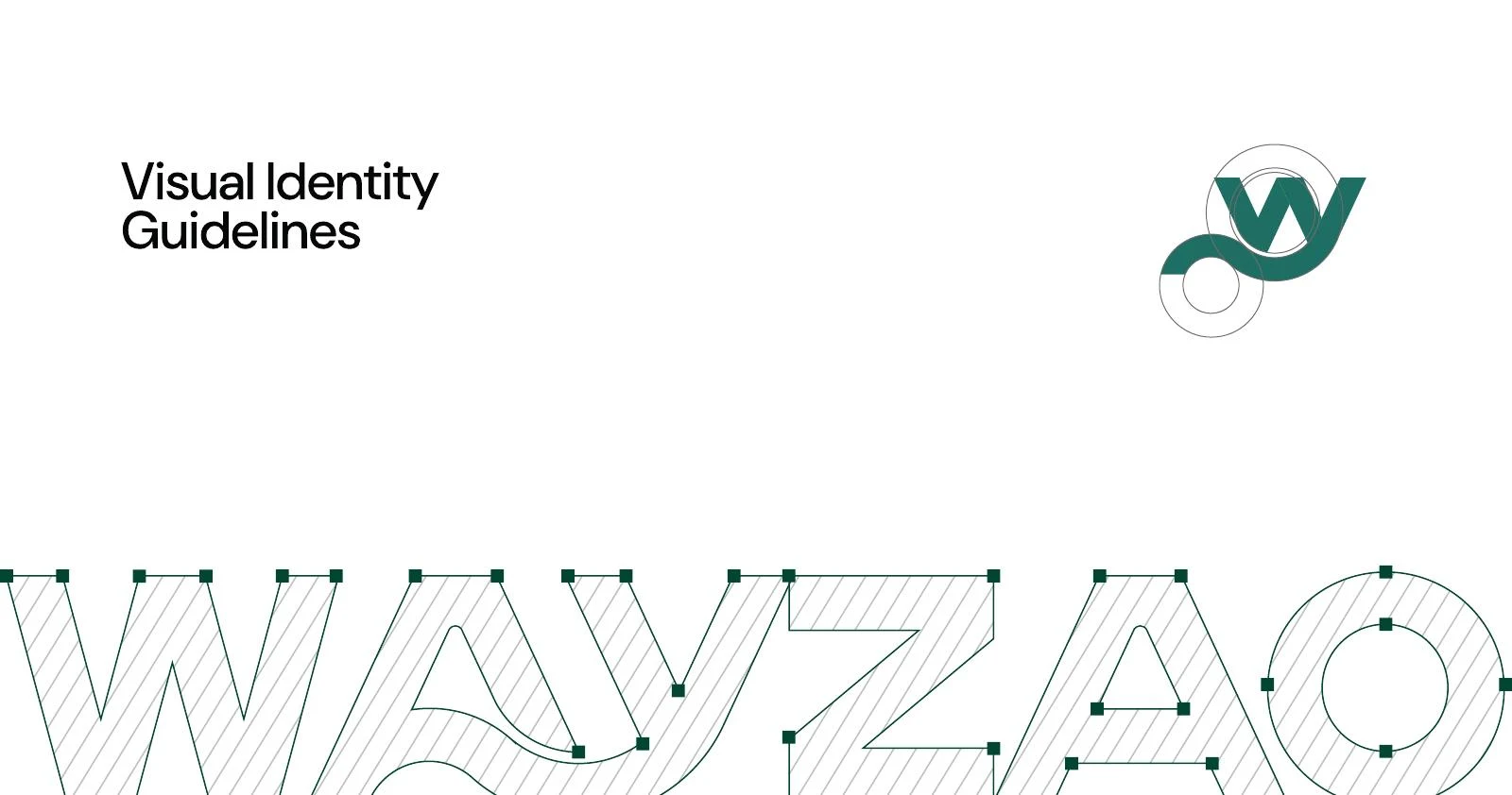 Our WayZao lettering shown through vector paths, anchor points and curves