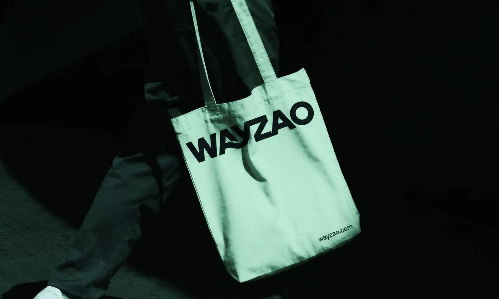 WayZao full-wordmark application on a bag mockup