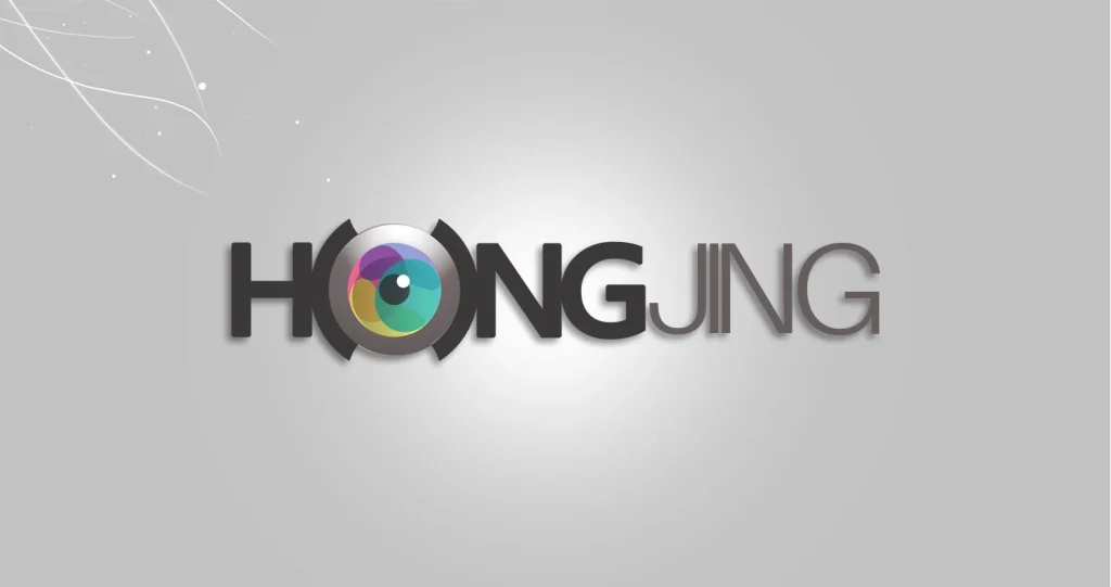 Hongjing wordmark with a multicolored circular symbol