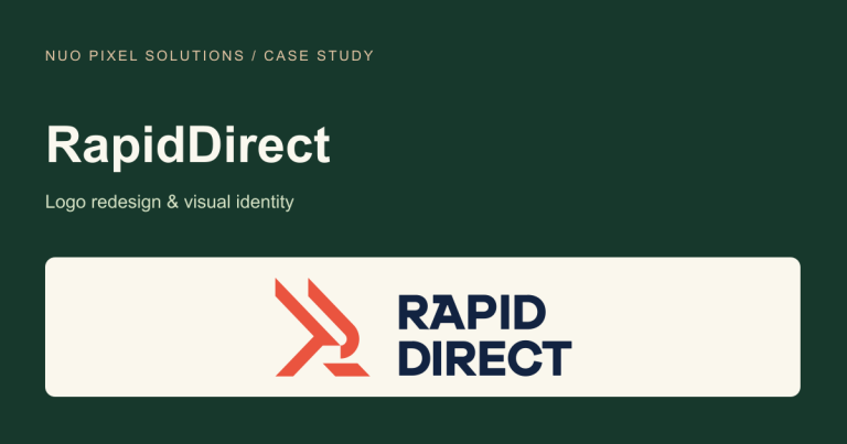 Rapiddirect logo design case study by Nuo Pixel Solutions