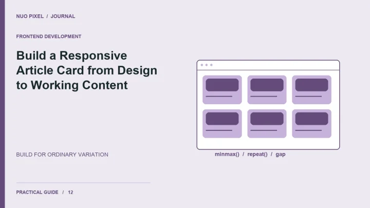 Build a Responsive Article Card from Design to Working Content