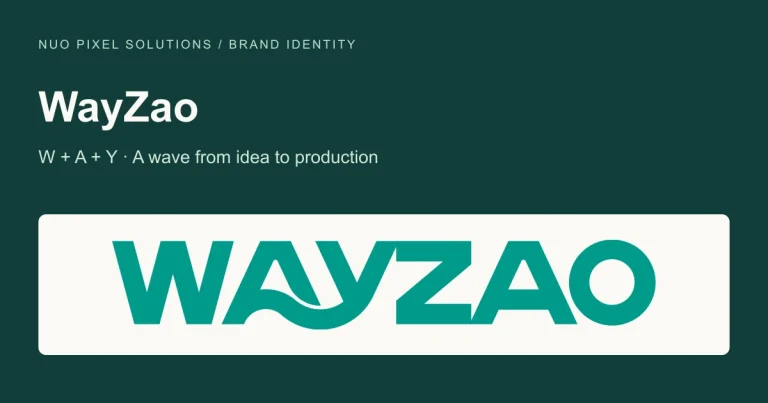 Our WayZao identity: W plus A plus Y and a wave integrated into the wordmark
