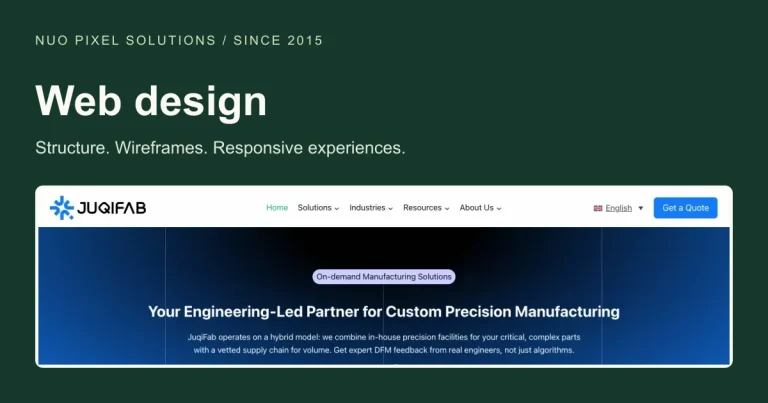 Website design and responsive interface development by Nuo Pixel Solutions