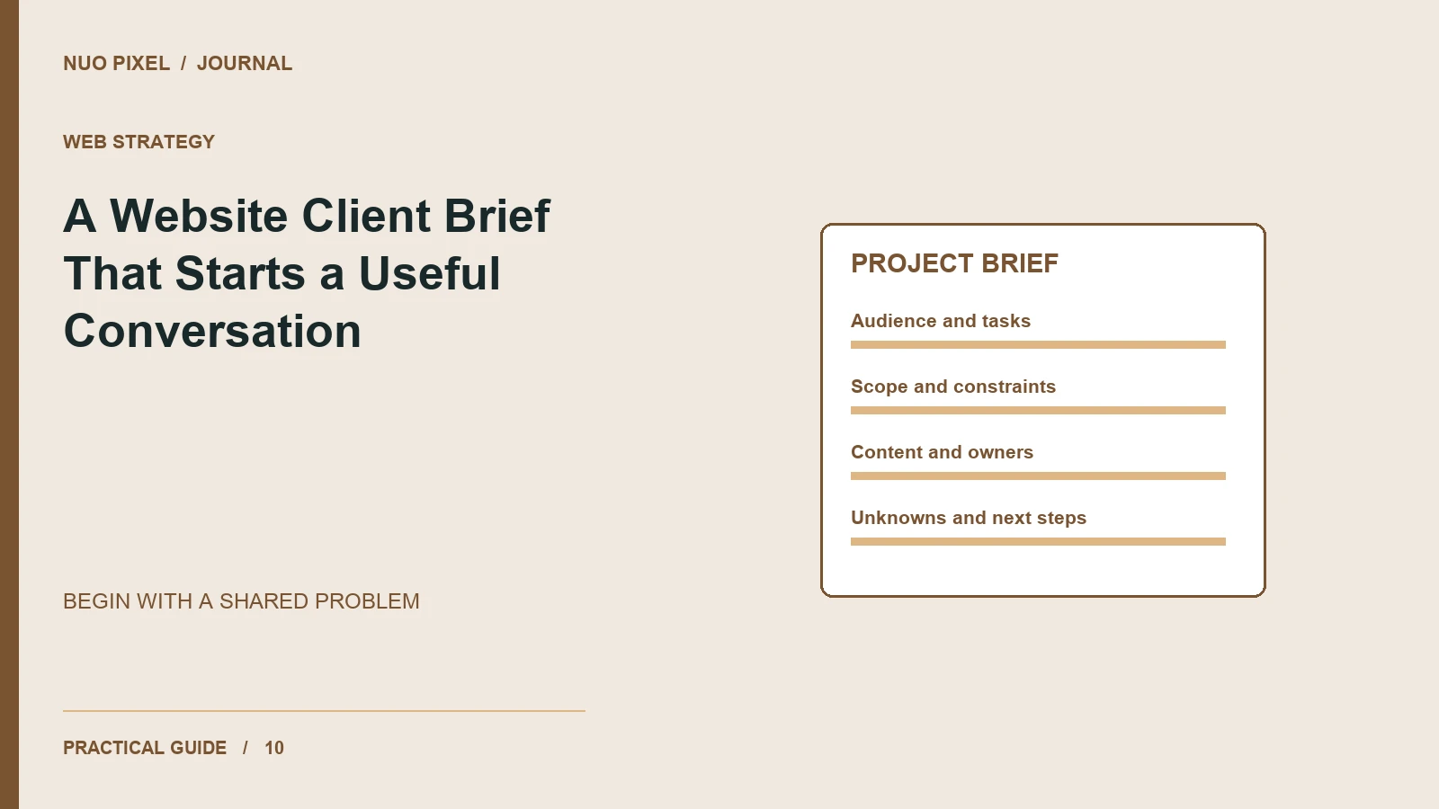 A Website Client Brief That Starts a Useful Conversation