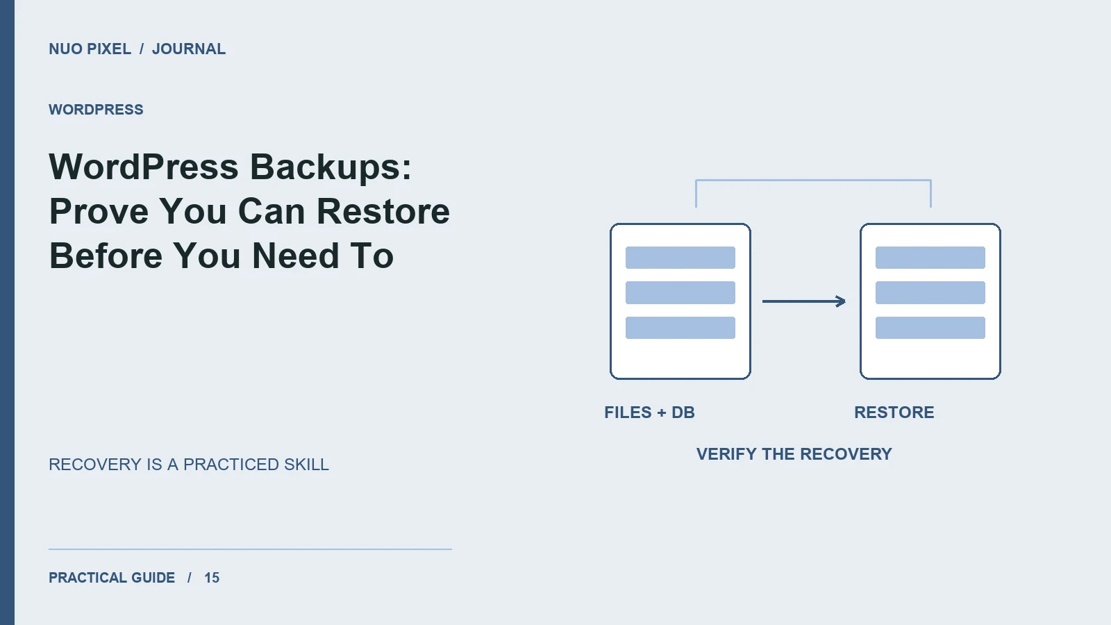 WordPress Backups: Prove You Can Restore Before You Need To